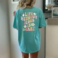 Life Is Scary Without Jesus Christian Faith Halloween Women's Oversized Comfort T-shirt Back Print Chalky Mint