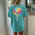 Lollipop Rainbow Sucker Candy Costume Halloween Women's Oversized Comfort T-shirt Back Print Chalky Mint