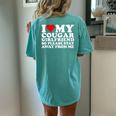 I Love My Cougar Girlfriend I Heart My Cougar Girlfriend Women's Oversized Comfort T-shirt Back Print Chalky Mint
