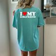 I Love My Girlfriend I Heart My Girlfriend Women's Oversized Comfort T-shirt Back Print Chalky Mint