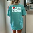 I Love My Girlfriend I Love My Hot Girlfriend So Stay Away Women's Oversized Comfort T-shirt Back Print Chalky Mint
