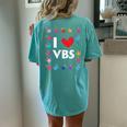 I Love Vbs Vacation Bible School Christian Teacher Women's Oversized Comfort T-Shirt Back Print Chalky Mint