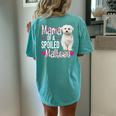 Mama Of A Spoiled Maltese Happy Floral Dog Women's Oversized Comfort T-Shirt Back Print Chalky Mint