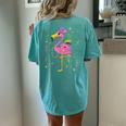 Mardi Gras Flamingo Carnival Festival New Orleans Women's Oversized Comfort T-Shirt Back Print Chalky Mint