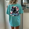 Merica Patriotic Black Labrador 4Th Of July Duck Hunting Women's Oversized Graphic Back Print Comfort T-shirt Chalky Mint