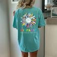 National Hispanic Heritage Month Sunflower Countries Flags Women's Oversized Comfort T-shirt Back Print Chalky Mint