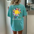 National Hispanic Heritage Month Sunflower All Countries Women's Oversized Comfort T-shirt Back Print Chalky Mint