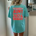 Proud Aunt Of A Class Of 2024 Graduate Senior Graduation Women's Oversized Comfort T-Shirt Back Print Chalky Mint