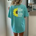 Proud Aunt Of A Class Of 2024 Graduate Sunflower Senior 2024 Women's Oversized Comfort T-Shirt Back Print Chalky Mint