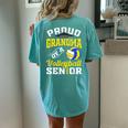 Proud Grandma Of A Volleyball Senior 2024 Graduation Women's Oversized Comfort T-shirt Back Print Chalky Mint