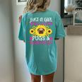 Pug Dog Mom Owner Sunflower Lover Cute Christmas Women's Oversized Comfort T-Shirt Back Print Chalky Mint
