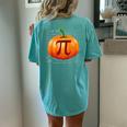 Pumpkin Pie Math I Halloween Thanksgiving Pi Day Halloween Women's Oversized Comfort T-shirt Back Print Chalky Mint