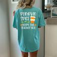 Pumpkin Spice Keeps This Teacher Nice Fall Halloween Autumn Women's Oversized Comfort T-shirt Back Print Chalky Mint