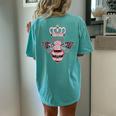 Queen Bee Crown Girls Hive Beekeeping Bee Women's Oversized Comfort T-shirt Back Print Chalky Mint