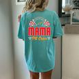 Race Car Birthday Party Matching Family Mama Pit Crew Women's Oversized Comfort T-shirt Back Print Chalky Mint