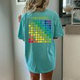 Rainbow Grid Of Prime Numbers School Teacher Women's Oversized Comfort T-shirt Back Print Chalky Mint