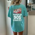 Raised On 90S Country Music Retro Farm Cowgirl Women's Oversized Comfort T-Shirt Back Print Chalky Mint