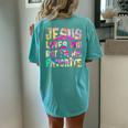 Retro Jesus Loves You But I'm His Favorite Tie Dye Christian Women's Oversized Comfort T-shirt Back Print Chalky Mint