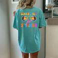 Retro Schools Out For Summer Students Teachers Vacation Women's Oversized Comfort T-Shirt Back Print Chalky Mint