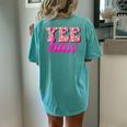 Retro Yee Haw Howdy Rodeo Western Country Southern Cowgirl Women's Oversized Comfort T-Shirt Back Print Chalky Mint
