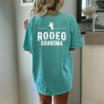 Rodeo Grandma Cowgirl Wild West Horsewoman Ranch Lasso Boots Women's Oversized Comfort T-Shirt Back Print Chalky Mint