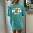 Senior Basketball Mom Class Of 2024 Player Graduation Grad Women's Oversized Comfort T-shirt Back Print Chalky Mint
