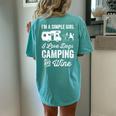 Im A Simple Girl Love Dogs Camping And Wine Camper Women's Oversized Comfort T-Shirt Back Print Chalky Mint