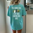 Im A Simple Girl I Love Dogs Camping And Wine Camper Women's Oversized Comfort T-Shirt Back Print Chalky Mint