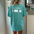 Im A Simple Girl Wine Camping Dog Paw Cute Women's Oversized Comfort T-Shirt Back Print Chalky Mint