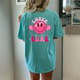 Smile Face Cheer For A Cure Cheerleading Breast Cancer Mom Women's Oversized Comfort T-shirt Back Print Chalky Mint