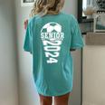 Soccer Senior 2024 Senior Year Graduation 24 Girls Women's Oversized Comfort T-shirt Back Print Chalky Mint