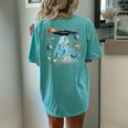 Space Cat Galaxy Cat For Cat Dad Cat Mom Cat Lover Women's Oversized Comfort T-Shirt Back Print Chalky Mint