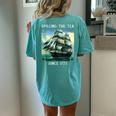 Spilling The Tea Since 1773 4Th Of July History Teacher Women's Oversized Comfort T-Shirt Back Print Chalky Mint