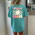 Spooky Mom Halloween Ghost Costume Retro Groovy Women's Oversized Comfort T-shirt Back Print Chalky Mint
