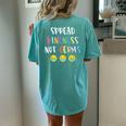Spread Kindness Not Germs Choose Kindness And Be Kind Women's Oversized Comfort T-Shirt Back Print Chalky Mint