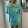 Squirrels Are Love Lgbt Rainbow Pride Women's Oversized Graphic Back Print Comfort T-shirt Chalky Mint
