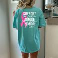 Support Fighter Admire Survivor Breast Cancer Warrior Women's Oversized Comfort T-shirt Back Print Chalky Mint