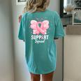 Support Squad Breast Cancer Awareness Butterfly Ribbon Women's Oversized Comfort T-shirt Back Print Chalky Mint