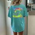 Teacher Summer Recharge Required Tie Dye Teacher Vacation Women's Oversized Comfort T-Shirt Back Print Chalky Mint