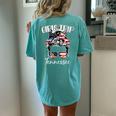 Tennessee Girls Trip 2023 Messy Bun Usa American Flag Women's Oversized Comfort T-shirt Back Print Chalky Mint