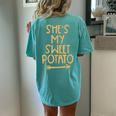 Thanksgiving Shes My Sweet Potato Matching Couple Fall Women's Oversized Comfort T-shirt Back Print Chalky Mint