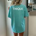 Thique Healthy Body Proud Thick Woman Women's Oversized Comfort T-shirt Back Print Chalky Mint