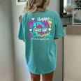 Tie Dye Principal Happy First Day Of School Teacher Women's Oversized Comfort T-shirt Back Print Chalky Mint