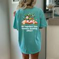 All Together Now Summer Reading 2023 Book And Flowers Women's Oversized Comfort T-Shirt Back Print Chalky Mint