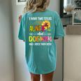 I Have Two Titles Auntie And Dog Mom Dog Paw Sunflower Women's Oversized Comfort T-Shirt Back Print Chalky Mint