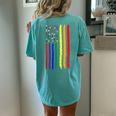 Usa Pride Rainbow Flag Patriotic Pride Love Is Love Women's Oversized Graphic Back Print Comfort T-shirt Chalky Mint