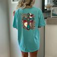 Western Leopard Flowers Cross Christian Cowgirl Women's Oversized Comfort T-Shirt Back Print Chalky Mint