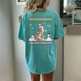 Whippet Dog Christmas Lights Ugly Christmas Sweater Women's Oversized Comfort T-shirt Back Print Chalky Mint