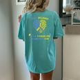 World Down Syndrome Day Awareness We Wear Blue And Yellow Women's Oversized Comfort T-Shirt Back Print Chalky Mint