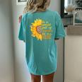 In A World Full Of Grandmas Be A Bebe Sunflower Leopard Women's Oversized Comfort T-Shirt Back Print Chalky Mint